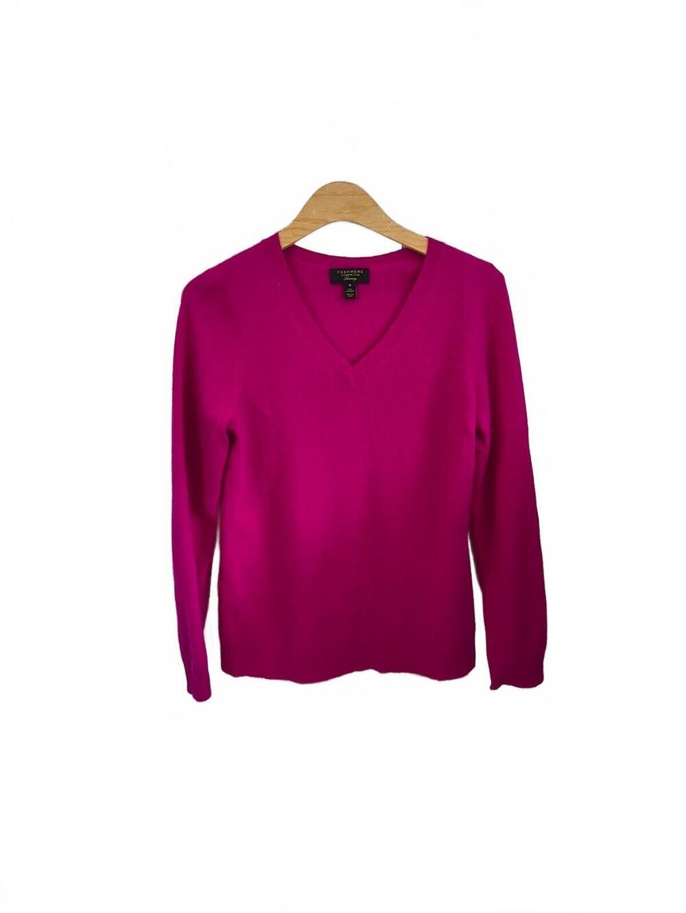 Charter Club Luxury Women’s 100% Cashmere V-Neck Sweater Pink Size M